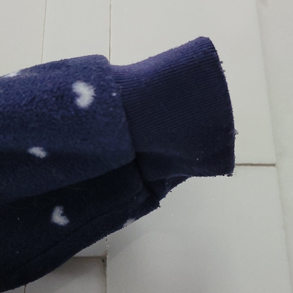 Carter's WARM HOODED FLEECE ONE PIECE BLUE WITH PINK HEARTS SIZE18 MONTHS - Picture 4 of 11